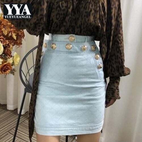 YueYueAngel Denim Pencil Skirts