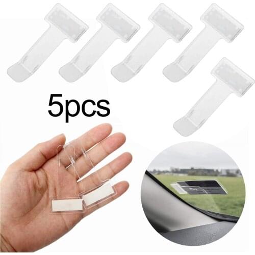 5PCS Car Windshield Auto Fastener Car Accessories Temporary Parking Business Card Clips Transparent Voucher Clip Dropshipping