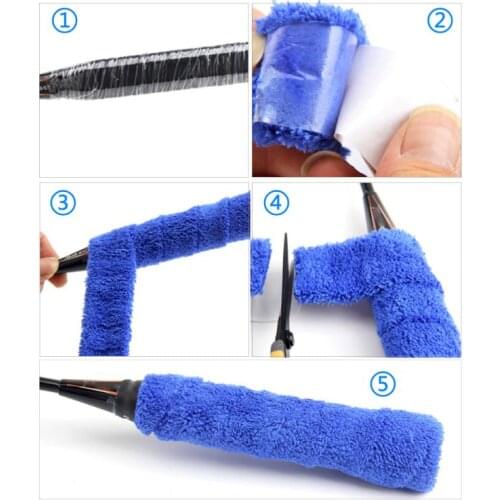 1 Reel 10M Towel Glue Grip Badminton Tennis Racket Overgrips Non-Slip Sweat Band Grip Tape Y51D