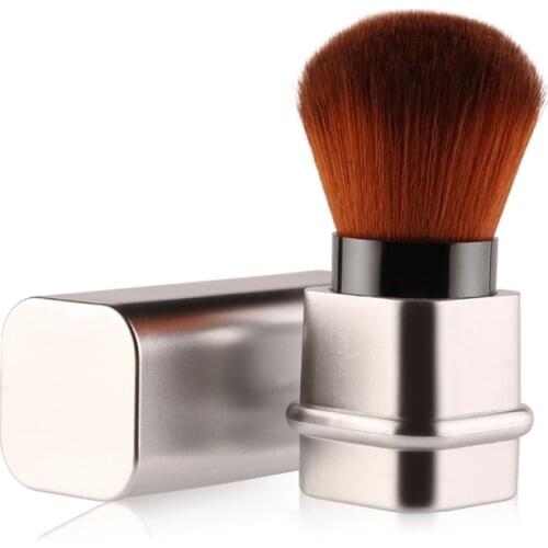 1pcs Women Cosmetic Eyeliner Eyebrow Lip Brush Square Telescopic Blush Gold Silver Professionl Makeup Brushes