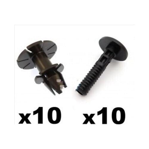 10x For BMW Side Skirt Clips & Sill Moulding Trim Plastic Bolt / Pin & Spacer Kit