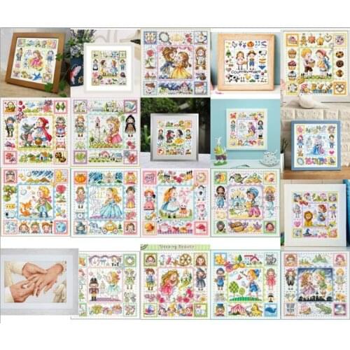 100% egypt cotton Counted Cross Stitch Kit Beauty and the Beast Fairytale Fairy Tale Fairyland Wonderland SO