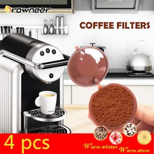 3 Pcs Coffee Filters PP Stainless Steel Reusable Capsule Cup Mellow Extraction Caps Spoon Brush Filter Set Stable Precision