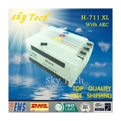 4PK Empty Refillable Ink Cartridge suit for HP711XL HP-711XL suit for HP Designjet T120 T520 series Printer , With ARC Chips