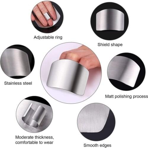 4 Pack Stainless Steel Finger Guard Finger Protector Safe Knives Guard Chop Safe Slice Kitchen Tool For Dicing and Slicing
