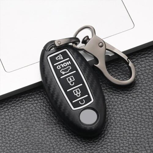 5 Button Carbon fiber Silicone Car Remote key Cover Case For Nissan Patrol Y62 Rouge Maxima Altima Sentra Murano 2018 2019 2020