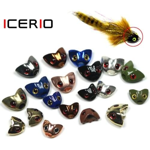ICERIO 50PCS Fish Skull Sculpin Helmet Heavyweight Head Tube Flies Hook-up Streamers Fly Tying Materials