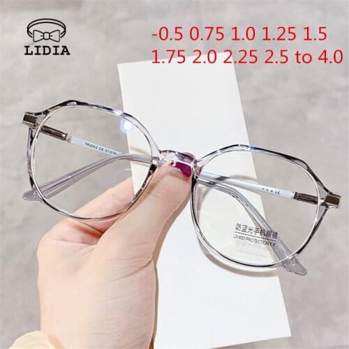 Unisex Irregular Finished Metal Round Myopia Grading Glasses Diopter -1.0 -1.5 -2.0 -2.5 -3.0 -3.5 -4.0 Shortsighted Eyewear