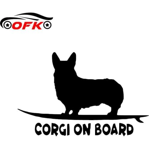 Car Stickers Decor Motorcycle Decals Corgi on Board Puppy Funny Dog Decorative Accessories Creative Waterproof PVC,15cm*10cm