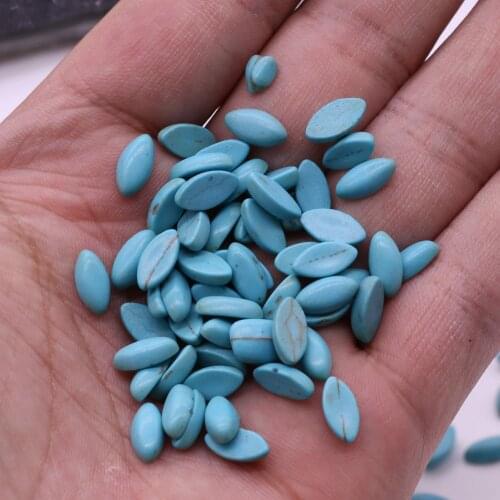 10Pcs/lot Natural Stone Turquoises Beads Cabochon No Hole Loose Beads for Jewelry Making DIY Earrings Accessories Gift for Women