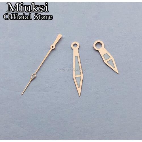 Miuksi rose gold watch hands luminous hands fit Miyota 8205 8215 821A Mingzhu DG 2813 3804 Seagull ST1612 movement