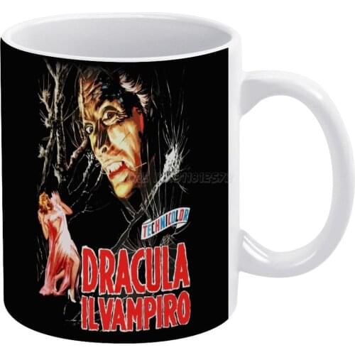 Dracula White Mug Coffee Mug Afternoon Tea Christmas Cups Ceramic Mug 330ml for Coffee Vintage Movie Cinema Vintage Vintage Movi