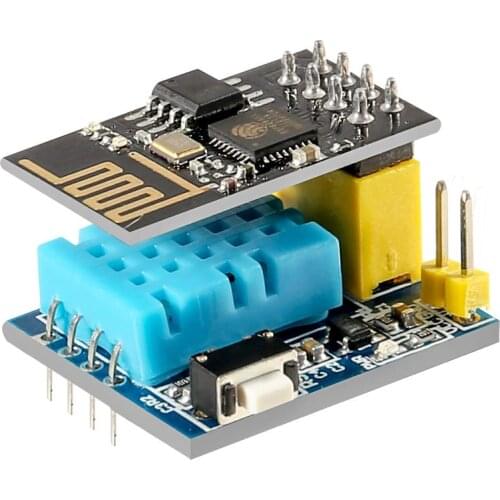 ESP8266 ESP-01 Wireless WiFi Transceiver Receiver Adapter Module with DHT11 Temperature Humidity Sensor Module for Arduino