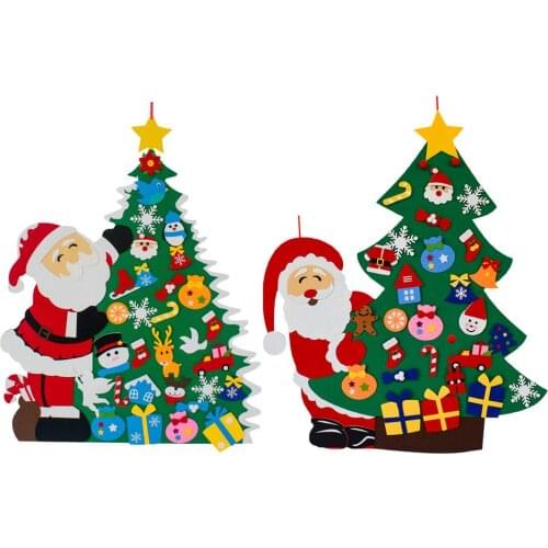 DIY Felt Christmas Tree Merry Christmas Decorations For Home 2021 Cristmas Ornament Xmas Navidad Gifts Santa Claus New Year Tree