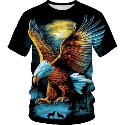 New summer T-shirt national flag series Eagle 3D printing O-neck breathable T-shirt casual fashion sports mens clothing