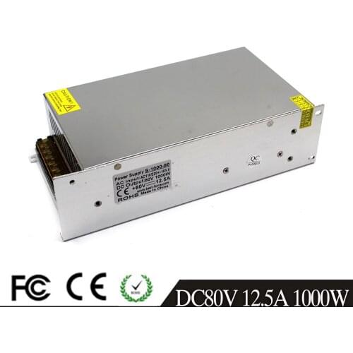 Switching Power Supply DC80V 12.5A 1000W Transformer 220V 110V AC DC 80V SMPS for Industrial Equipment Machine CNC Stepper Motor