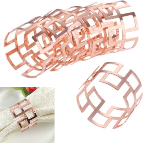 6Pcs Great Wall Type Napkin Rings Hotel Dinner Table Serviette Napkin Buckle Holder Christening Wedding Party Banquet Decoration