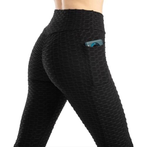 Fitness Leggings Women Pants Workout High Waist Bumps Style Sexy Push Up Booty Lifting Hip Breathable Pockets Sport Gym Leggings