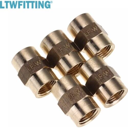 LTWFITTING Lead Free Brass Pipe Fitting 1/8" Female NPT Coupling
