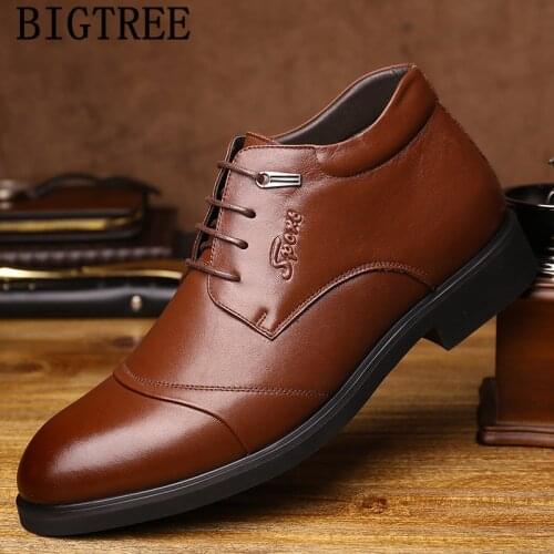 Business Shoes Men Oxford Leather Coiffeur Brown Shoes Mens Dress Boots Mens Formal Shoes Genuine Leather Chaussure Homme Bona