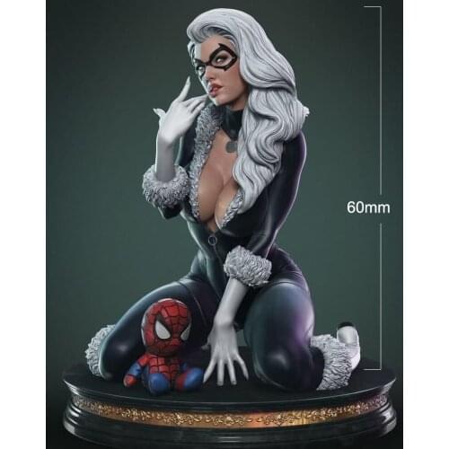 60mm Resin Model Kits Cat Woman Figure Unpainted No Color RW-234
