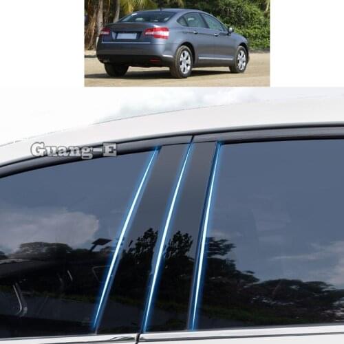 For Citroen C5 2010 2011 2012-2019 Car PC Material Pillar Post Cover Door Trim Window Piano Black Molding Sticker Plate Parts