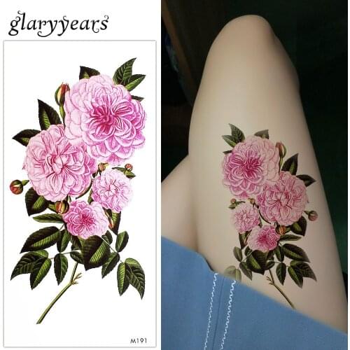 Glaryyears 1 Sheet Body Makeup Temporary Tattoo Sticker DIY for Women Art Chinese ink Rose Flower Bird Painting Butterfly Tattoo