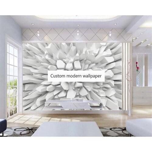 Beibehang Custom any size modern new white stone abstract art wallpaper living room TV sofa background papel de parede wallpaper
