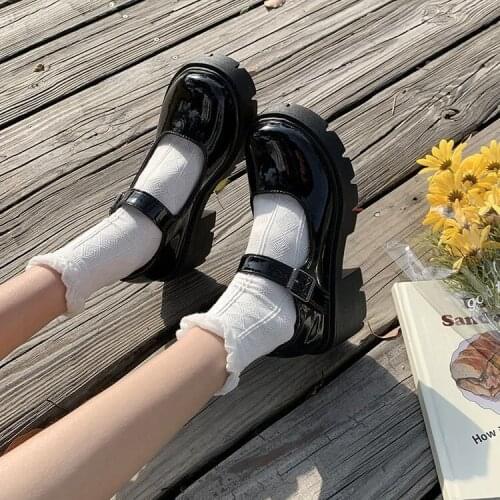 Lolita Shoes Women Japanese Mary Jane Shoes Women Vintage Girls Students JK Uniform High Heel Platform Shoesf76