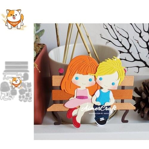 Couple Chair Metal Cutting Dies Mold Knife Scrapbooking Stencil DIY Embossing Craft Die Cuts Card Making New Dies For 2021