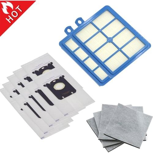 10PCS Dust Bags for s-bag and 2PCS Hepa filter+4PCS Motor cotton filter for Philips Electrolux FC9064 FC9104 FC9050 FC9056