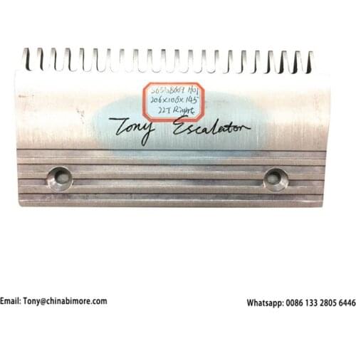 S655B609 H01 Escalator Comb Plate Aluminum L206mm W106mm Hole Space 145mm RIGHT 22Teeth