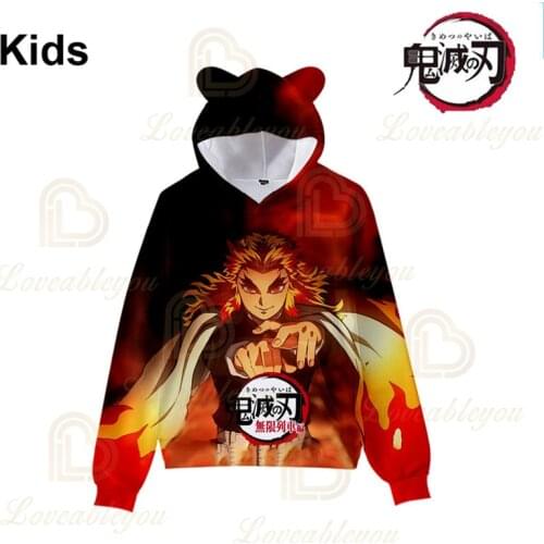 Rengoku Kyoujurou Demon Slayer Cute Japen Anime 3D Print Hoodies Kimetsu no Yaiba Men Women Clothing Harajuku Sweatshirt Tops