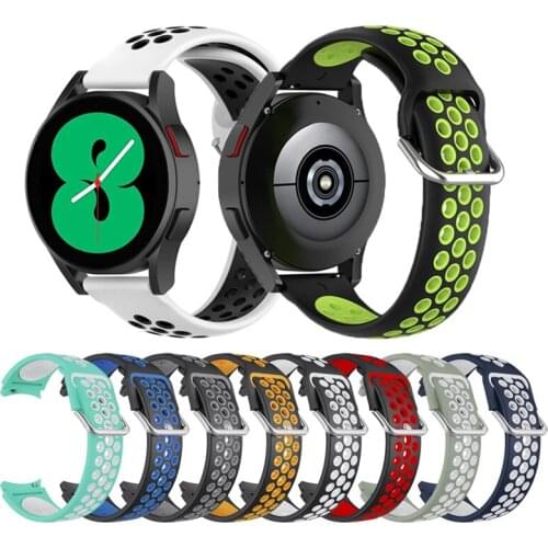 Sport Silicone Watch Strap For Samsung Galaxy Watch 4 44mm 40mm/ Watch4 Classic 46mm 42mm Watch4 Breathable Watchband Bracelet