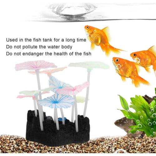 Glowing Lotus Leaf Luminous Luminous Silicone Lotus Leaf with Vacuum Suction for Fish Farmer for Aquarium
