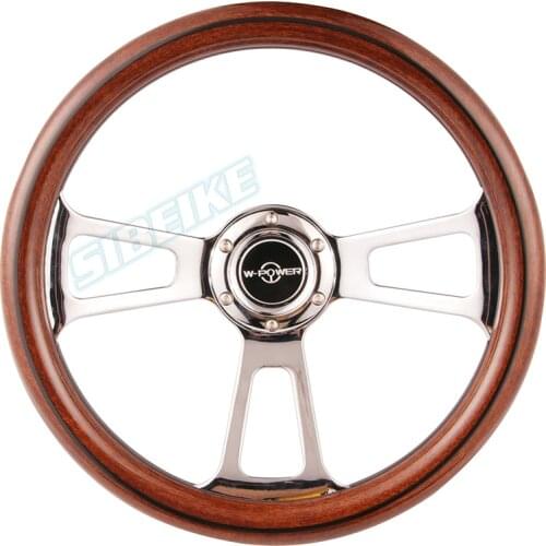Universal Racing Classic Copy Wood Look Wholesale 3 Spoke Steering Wheels for Auto Car
