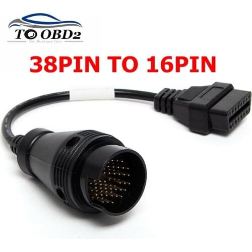 High quality For IVECO 38PIN Connector Male OBD OBD2 Diagnostic Adaptor for Iveco 38 Pin to OBD2 16Pin Female Best Price