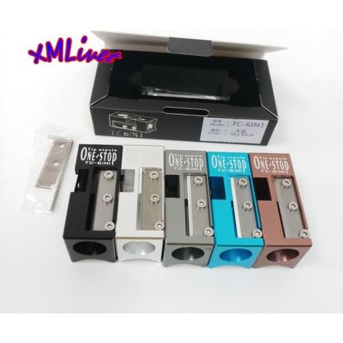 Xmlivet 6in 1 Multifunctional Pool Cue Tip Sharpener colorful Billiards Repairing tip Tool kits wholesale