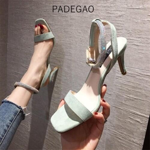 Woman Shoes 2020 Casual Sexy Elegant Women Sandals Crystal Korean Fashion High Heels Sandals