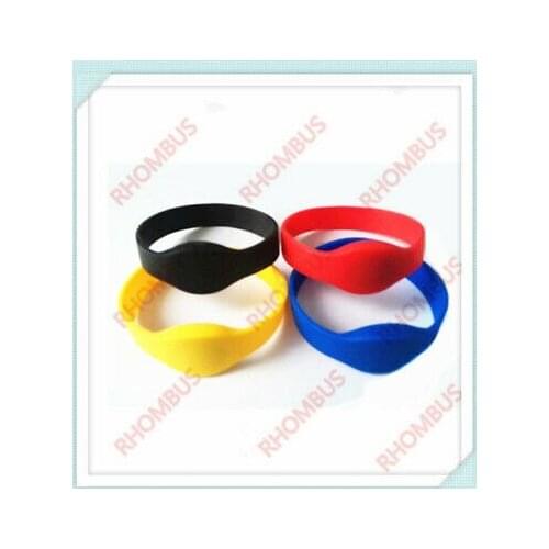 100 pcs 125KHz EM4100 RFID Color Waterproof Silicone Wristband Bracelet Tag