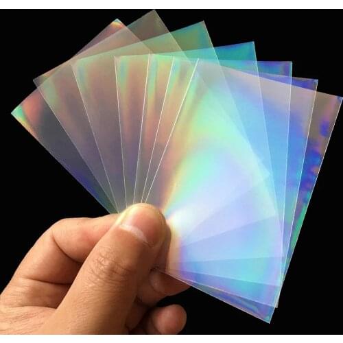 100pcs/lot Broken Glass Rainbow YGO Transparent Laser Clear Sleeves Korea Idol Photo Holographic Protector Cards Shield Cover