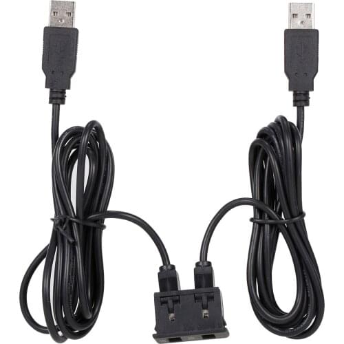 150CM Car Dash Flush Mount two USB Port Panel Auto Boat Dual USB Extension Cable Adapter Replacement for Volkswagen Toyota