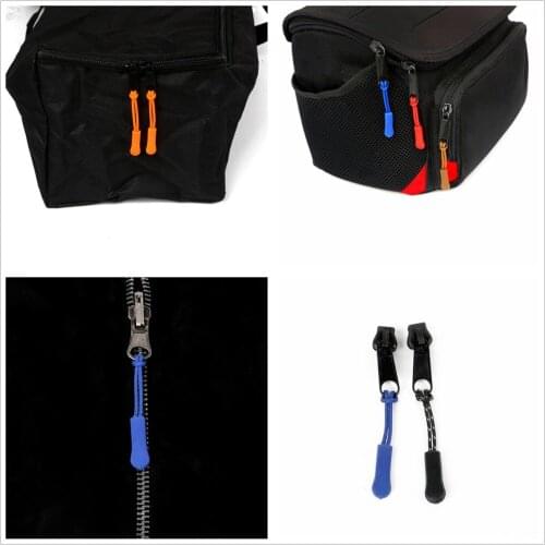 20pcs Colorful Cord Replacement Zipper Sliders Pull Strap Lariat Fastener for Apparel Garment Backpack Bag Parts Accessories PVC