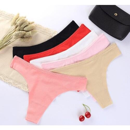 2020 New Solid G-String Thongs Women Underwear Low-Rise Female Lingerie Panties Can Breathe Briefs Dropshipping