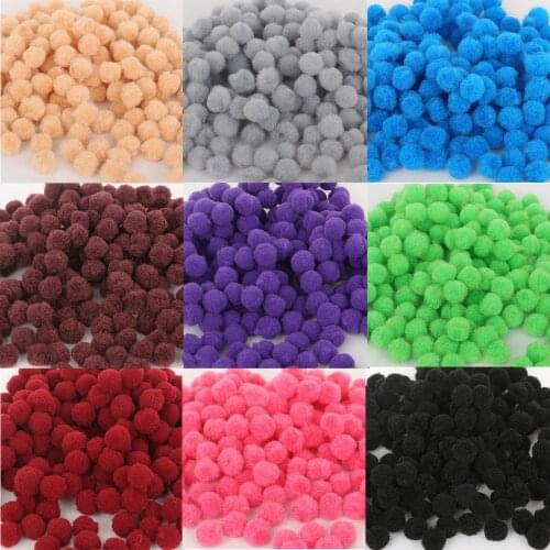 300pcs/lot 10mm Multicolor Soft Fluffy Pom Pom Ball Handmade Pompom For Kids Toys DIY Craft Supplies