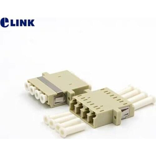 50pcs LC Quad fiber optic Adapter OM1 OM2 gray optical fibre connector LC UPC ftth coupler MM free shipping IL