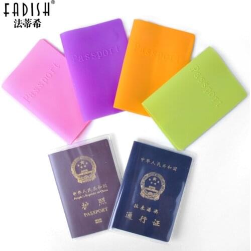 6 Colors of Candy Colors Women Men Passport Holder Leather Bags Passport Cover Silicone Documents Folder