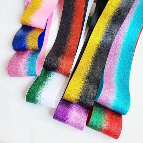 75 mm glitter ribbon 3 inch ribbon holographic ribbon
