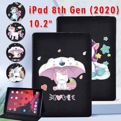 Case Cover for Apple IPad 8 2020 8th Generation 10.2 Inch Lightweight Tablet Anti-Dust Durable Protective Case + Stylus