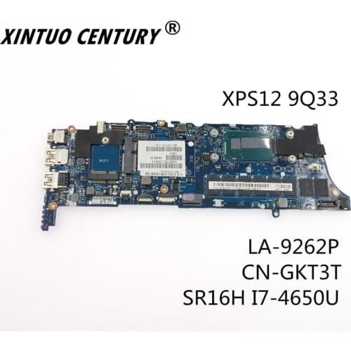 CN-0GKT3T 0GKT3T GKT3T I7-4650U CPU 8GB Ram Vaza0 LA-9262P Dell XPS 12 9q33 Laptop Motherboard TESTED OK